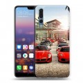 Дизайнерский силиконовый с усиленными углами чехол для Huawei P20 Pro Ferrari