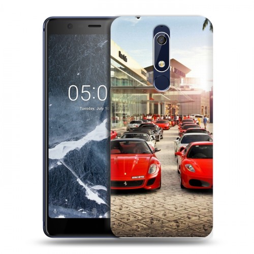 Дизайнерский пластиковый чехол для Nokia 5.1 Ferrari