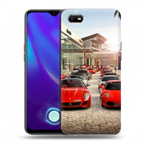 Дизайнерский силиконовый с усиленными углами чехол для OPPO A1k Ferrari