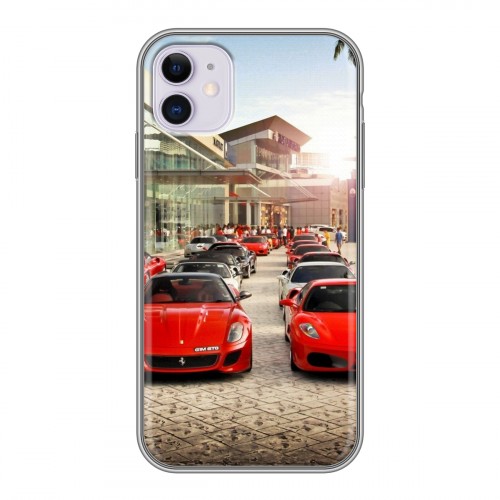 Дизайнерский силиконовый чехол для Iphone 11 Ferrari