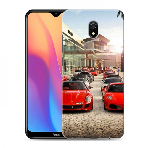 Дизайнерский силиконовый с усиленными углами чехол для Xiaomi RedMi 8A Ferrari