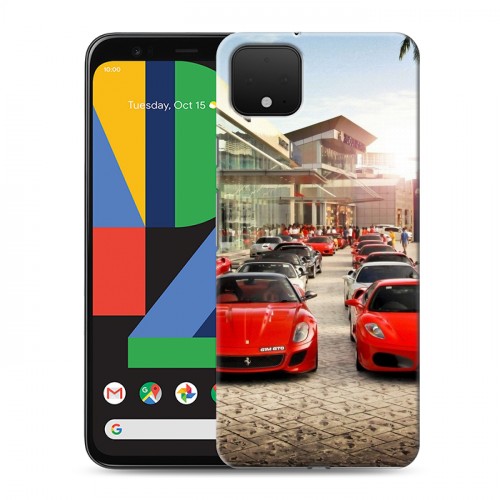 Дизайнерский пластиковый чехол для Google Pixel 4 Ferrari