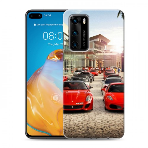 Дизайнерский пластиковый чехол для Huawei P40 Ferrari