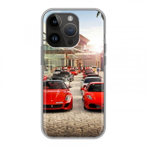 Дизайнерский силиконовый чехол для Iphone 14 Pro Ferrari