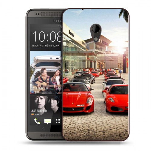 Дизайнерский пластиковый чехол для HTC Desire 700 Ferrari