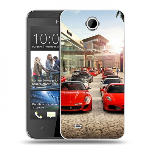 Дизайнерский пластиковый чехол для HTC Desire 300 Ferrari