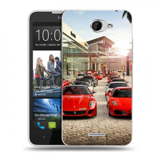 Дизайнерский пластиковый чехол для HTC Desire 516 Ferrari