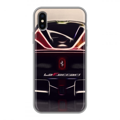 Дизайнерский силиконовый чехол для Iphone x10 Ferrari