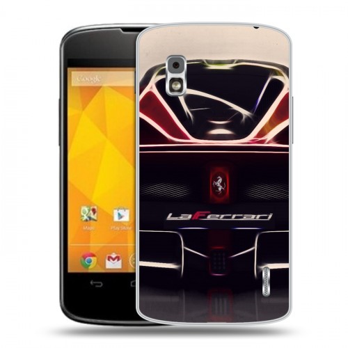 Дизайнерский пластиковый чехол для LG Google Nexus 4 Ferrari