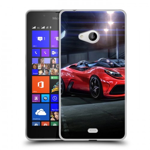 Дизайнерский пластиковый чехол для Microsoft Lumia 540 Ferrari