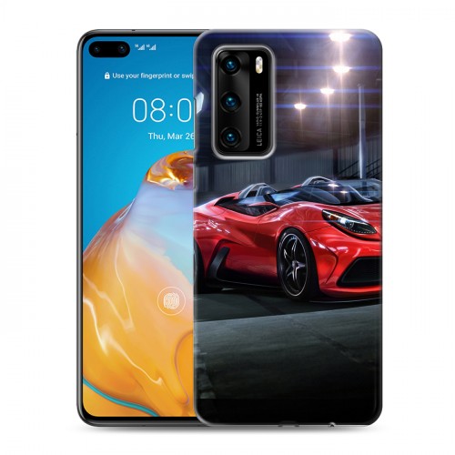 Дизайнерский пластиковый чехол для Huawei P40 Ferrari