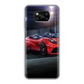 Дизайнерский силиконовый с усиленными углами чехол для Xiaomi Poco X3 Ferrari