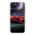 Дизайнерский силиконовый чехол для Iphone 15 Plus Ferrari