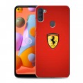 Дизайнерский силиконовый с усиленными углами чехол для Samsung Galaxy A11 Ferrari