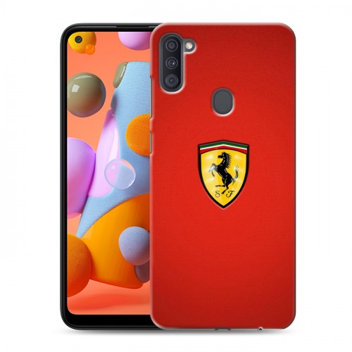 Дизайнерский силиконовый с усиленными углами чехол для Samsung Galaxy A11 Ferrari