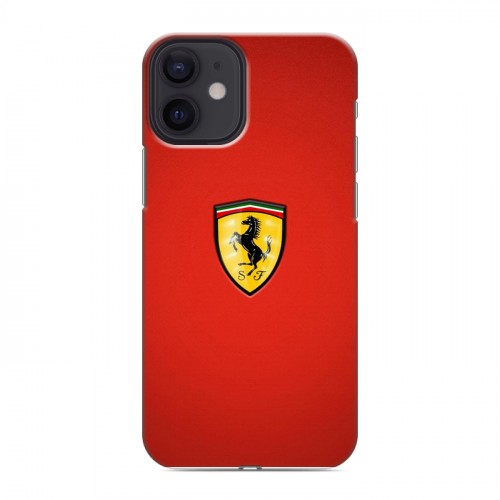 Дизайнерский силиконовый с усиленными углами чехол для Iphone 12 Mini Ferrari