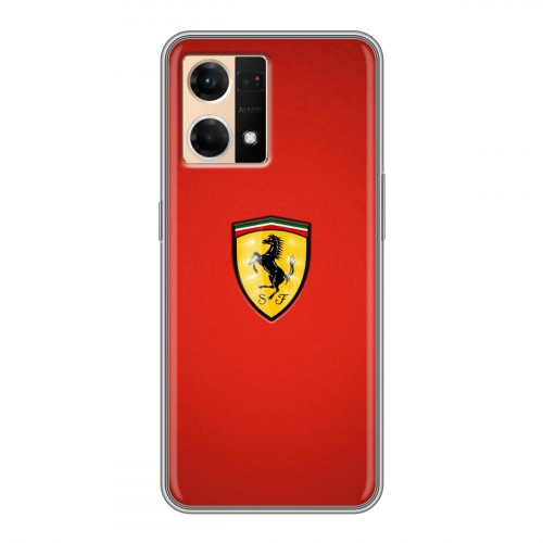 Дизайнерский силиконовый с усиленными углами чехол для OPPO Reno7 Ferrari