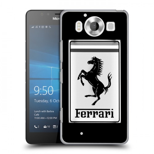 Дизайнерский пластиковый чехол для Microsoft Lumia 950 Ferrari