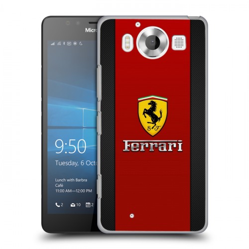 Дизайнерский пластиковый чехол для Microsoft Lumia 950 Ferrari