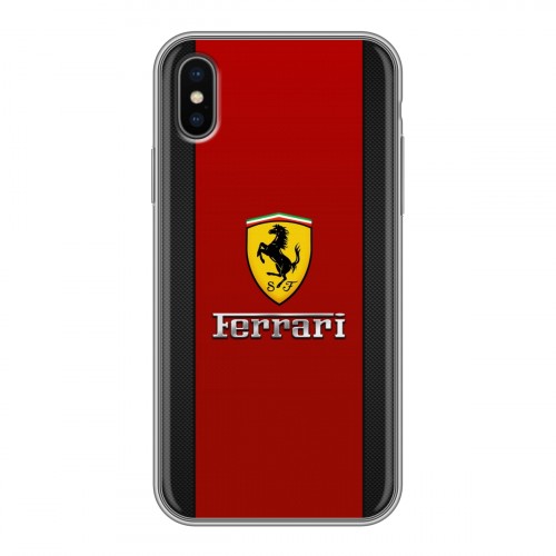 Дизайнерский силиконовый чехол для Iphone x10 Ferrari