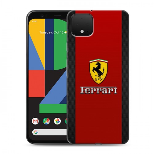 Дизайнерский пластиковый чехол для Google Pixel 4 Ferrari