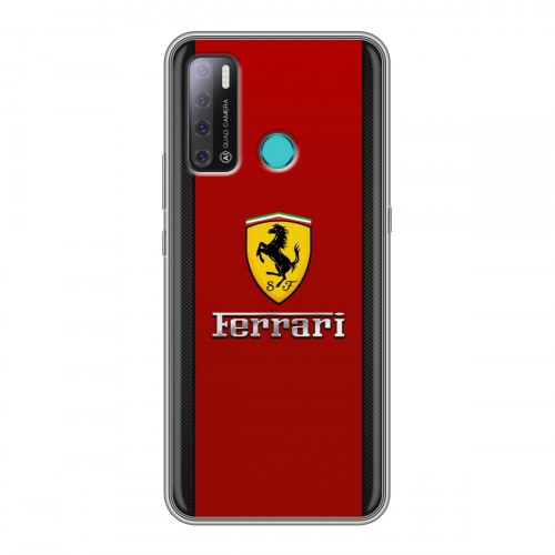 Дизайнерский силиконовый с усиленными углами чехол для Tecno Pouvoir 4 Ferrari