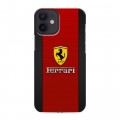 Дизайнерский силиконовый с усиленными углами чехол для Iphone 12 Mini Ferrari