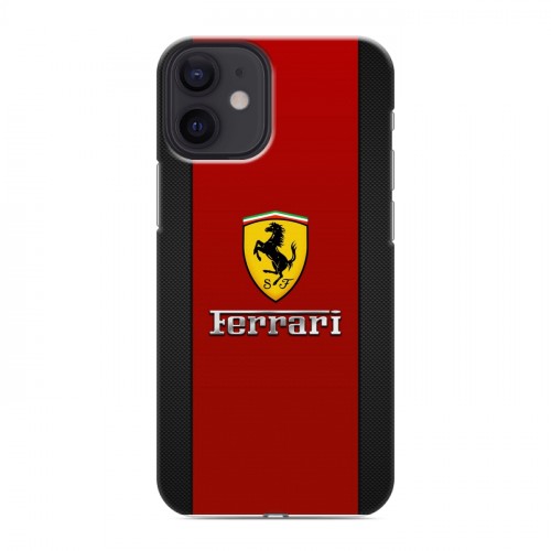 Дизайнерский силиконовый с усиленными углами чехол для Iphone 12 Mini Ferrari