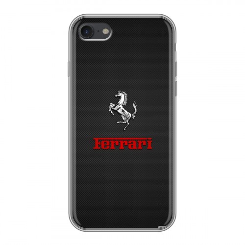Дизайнерский силиконовый с усиленными углами чехол для Iphone 7 Ferrari