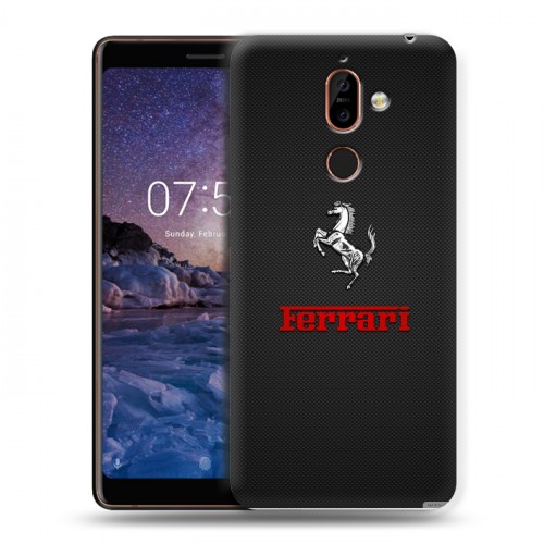 Дизайнерский пластиковый чехол для Nokia 7 Plus Ferrari