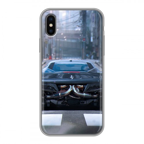 Дизайнерский силиконовый чехол для Iphone x10 Ferrari