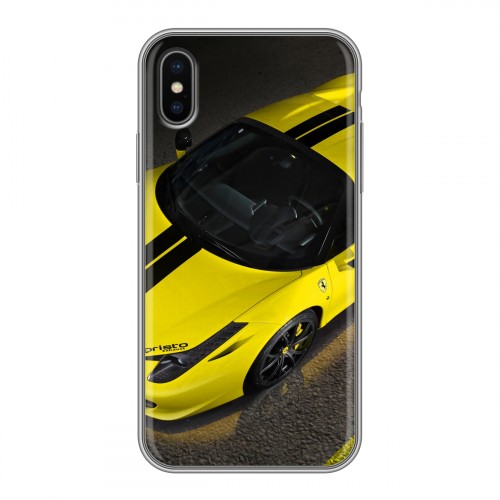 Дизайнерский силиконовый чехол для Iphone x10 Ferrari