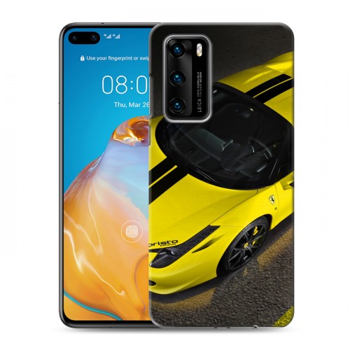 Дизайнерский силиконовый с усиленными углами чехол для Huawei P40 Ferrari