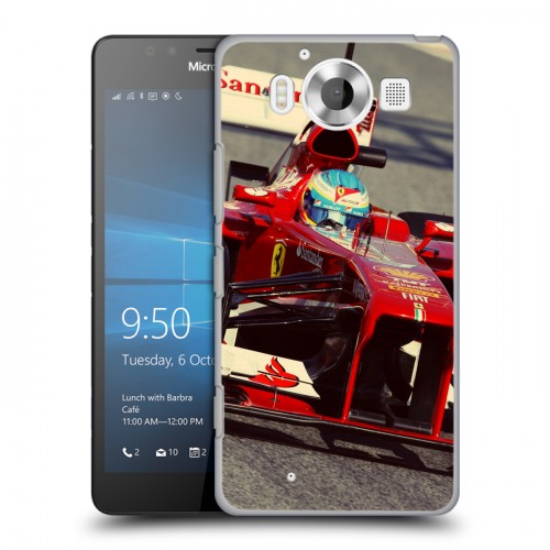 Дизайнерский пластиковый чехол для Microsoft Lumia 950 Ferrari