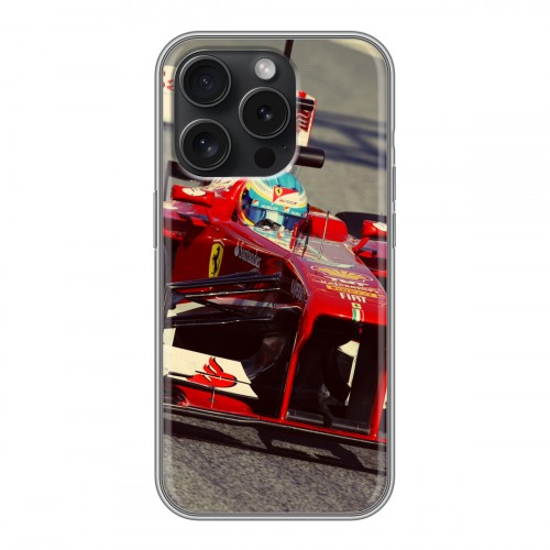 Дизайнерский силиконовый чехол для Iphone 15 Pro Ferrari