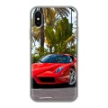 Дизайнерский силиконовый чехол для Iphone x10 Ferrari