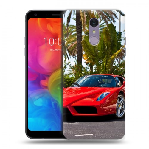 Дизайнерский пластиковый чехол для LG Q7 Ferrari