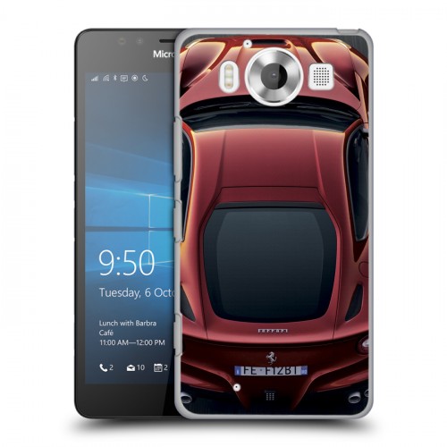 Дизайнерский пластиковый чехол для Microsoft Lumia 950 Ferrari