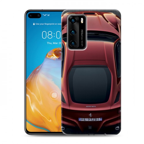 Дизайнерский силиконовый с усиленными углами чехол для Huawei P40 Ferrari