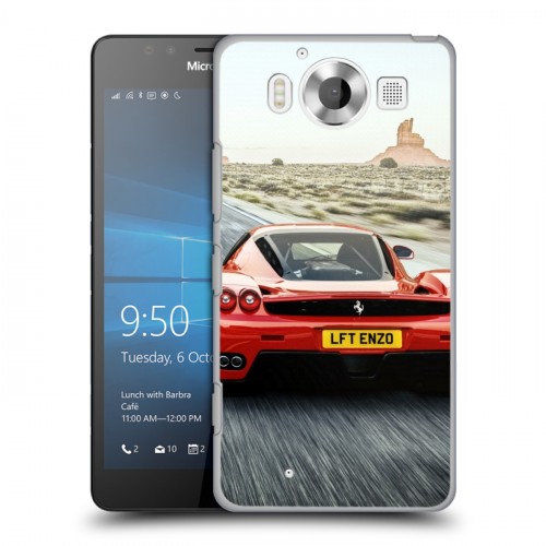 Дизайнерский пластиковый чехол для Microsoft Lumia 950 Ferrari