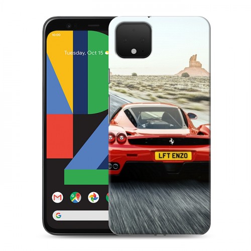 Дизайнерский пластиковый чехол для Google Pixel 4 Ferrari