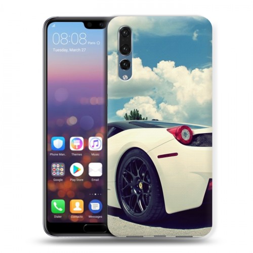 Дизайнерский силиконовый с усиленными углами чехол для Huawei P20 Pro Ferrari