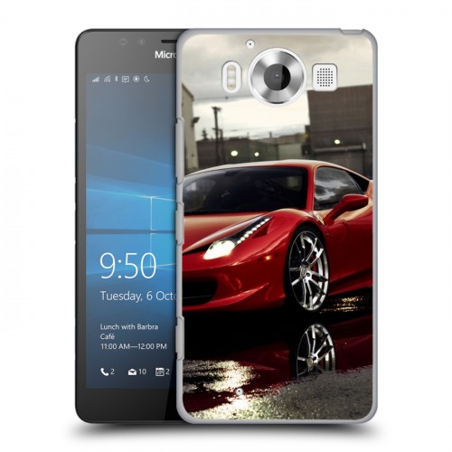 Дизайнерский пластиковый чехол для Microsoft Lumia 950 Ferrari