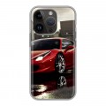 Дизайнерский силиконовый чехол для Iphone 14 Pro Ferrari