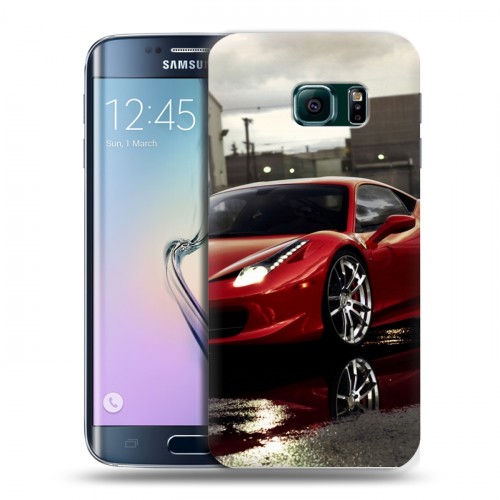 Дизайнерский пластиковый чехол для Samsung Galaxy S6 Edge Ferrari