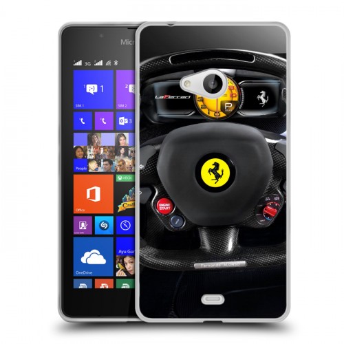 Дизайнерский пластиковый чехол для Microsoft Lumia 540 Ferrari