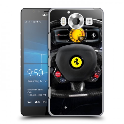 Дизайнерский пластиковый чехол для Microsoft Lumia 950 Ferrari