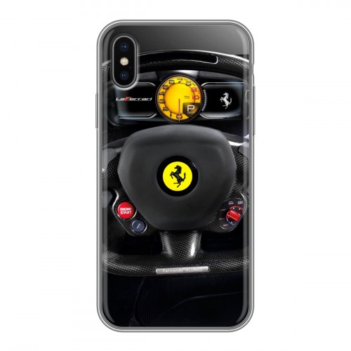 Дизайнерский силиконовый чехол для Iphone x10 Ferrari