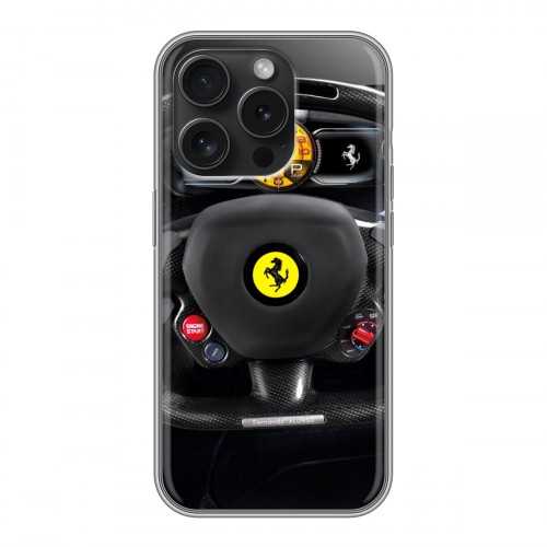 Дизайнерский силиконовый чехол для Iphone 15 Pro Ferrari