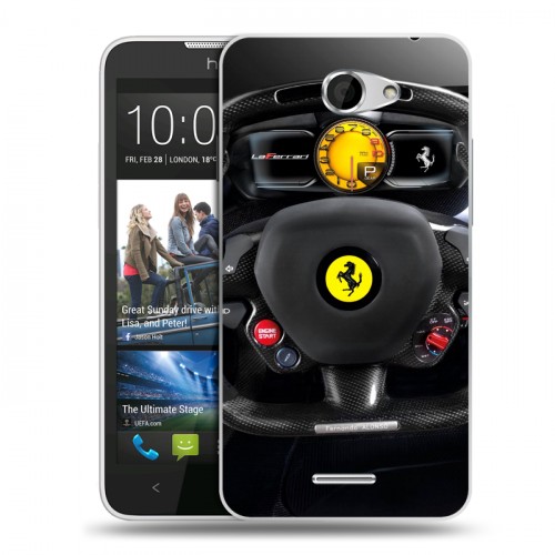 Дизайнерский пластиковый чехол для HTC Desire 516 Ferrari